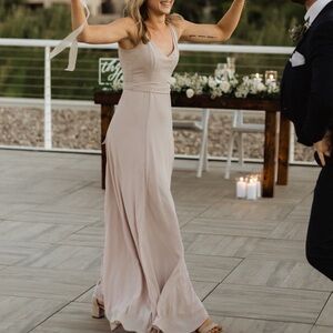 Show Me Your MuMu Beige/Taupe V-Neck Maxi Dress